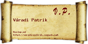Váradi Patrik névjegykártya